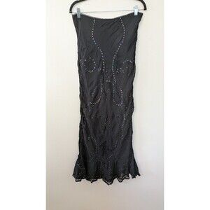 Charlotte Russe Y2K Maxi Skirt Dress Whimsigoth Fairy Grunge Boho Festival Sheer